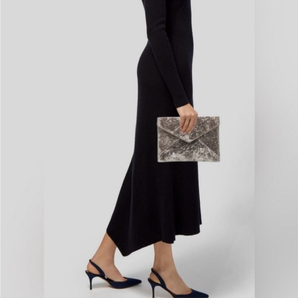 Rare Rebecca Minkoff Iridescent Blue Envelope Clutch - Picture 6 of 7